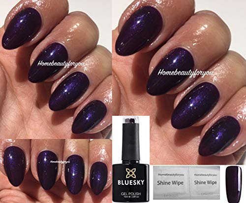 Bluesky PURPLE SHIMMER Rock Royalty Deep Dark Purple Plum Shimmer 80524 Nail Gel Polish UV LED Soak Off 10ml SPECIAL PRICE
