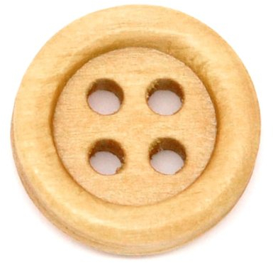 SiAura Material ® - 20x Runde Holzknöpfe, Naturell, 4 Löcher, 15 mm