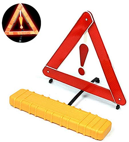Reemky Triangolo riflettore, Universale Pieghevole di Emergenza Auto Camion Van Avvertimento Triangolo segnaletica Sicurezza Stradale Strumento Kit Riflettente con Valigetta (1PCS)