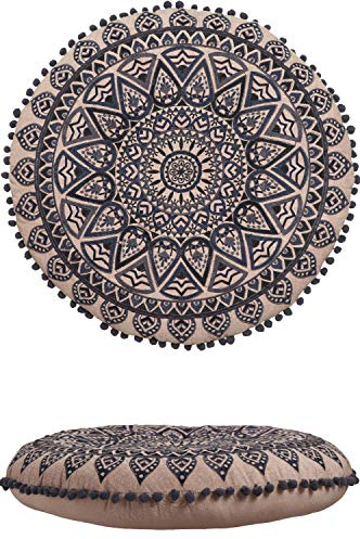 Orientaliska golvkuddar, sittkuddar, dekoration, Aziza, svart, 60x15 cm