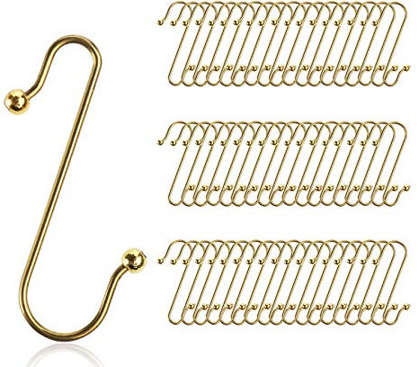 60 Stück Gold Kugelaufhänger Weihnachtsbaumanhänger S Haken,Schnellaufhänger für Christbaumkugeln Weihnachtsbaum Dekoration