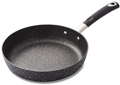 Tower T900113 Precision 24cm Non-Stick Forged Aluminium Frying Pan with Black Diamond Coating, Soft Grip Handle, Black