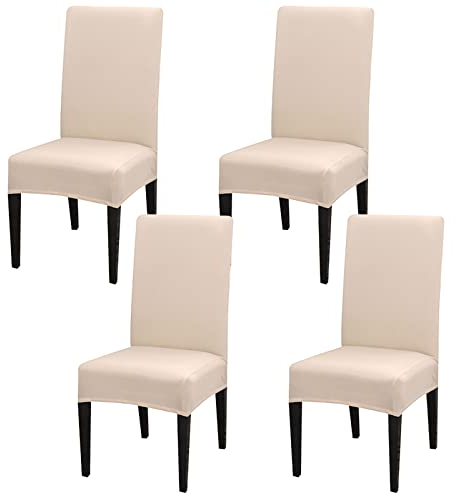 Aisprts Fundas Sillas de Comedor Pack 4, Fundas Sillas Ajustables, Fundas para Sillas Elástica, Funda Protectora de Silla Lavable para Hogar, Cocina, Hotel, Restaurante, Fiesta, Boda