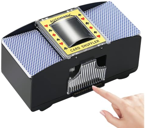 Nicoone Automatischer Kartenmischer 1-2 Decks, Elektrischer Kartenmischmaschine,Automatic Shufflers for UNO, Texas Hold'em, Home Card (Batteriebetrieben)