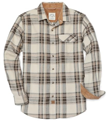 Dubinik® Camicia Flanella Uomo Quadri Camice in Flanella Uomo Regular Fit Casual Cotone Manica Lunga Bottoni Shirt in Pile