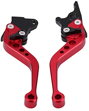 KIMISS 1 par 22 mm 7/8 CNC aluminium motorcykelkopplingsspak Bromshandtag Universal bromsspak dubbelt skivhandtag (röd)