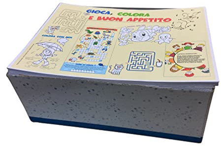 5.000 Tovagliette Bimbi con logo personalizzato, sottopiatto da colorare cm 30x40 usa e getta monouso per ristoranti, Bar, Pizzerie