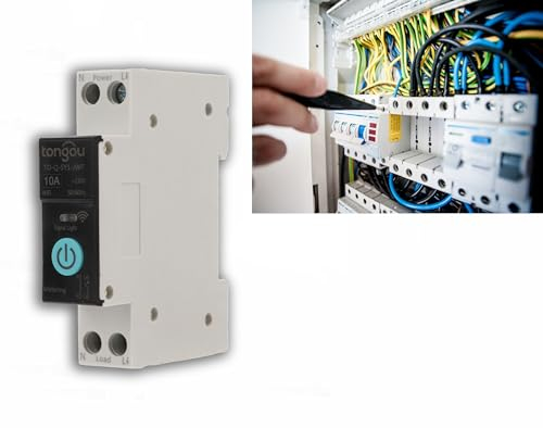 Commutateur de compteur électrique - Commutateur WIFI intelligent - Télécommande de téléphone sans fil et 3 fonctions de mode de synchronisation - Compatible avec Alexa, Google Home, TUYA App - 10A