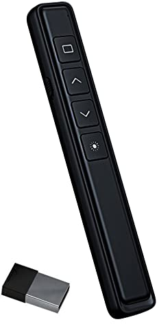 Neoreser Drahtloser Presenter, 2,4 GHz kabellose USB PPT Presenter Fernbedienung, 50m Fernbedienungsabstand, Unterstützung von Hyperlink und USB-Aufladung (Schwarz)