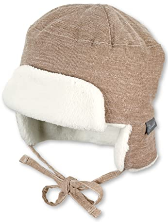 Sterntaler Baby - Jungen Mütze Baby Fliegermütze Feincord, beige, 49