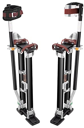 VEVOR Trampoli in Alluminio per Edilizia Altezza Regolabile 61-101,6 cm Misura di Piedi 27-29 cm, Trampoli in Alluminio per Lavori Interni Esterni Cartongessisti Muratori Pittori Spettacoli in Costume