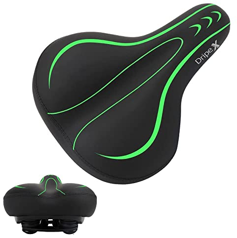 Dripex Fahrradsattel Herren Damen Bequem Weich Gel Fahrrad Sattel Wasserfest Ergonomisch für MTB Citybike Rennrad Grün