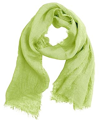 JOPHY & CO. Sciarpa 100% Lino Donna Uomo Leggera Elegante (pistacchio)