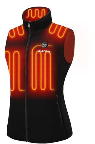 Venustas Women's Fleece Heated Vest with Battery, Up to 20 Hours Runtime, Insulated Electric Coat