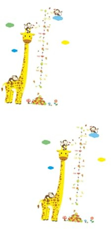 ibasenice 2stücke Giraffe Höhenmessung Wandaufkleber Für Kinderzimmer Abnehmbares Dekorationsmaß Für Wände Cartoon Wandtattoo Für Junge Mädchen Und Junge Mädchen Um Zu Markieren