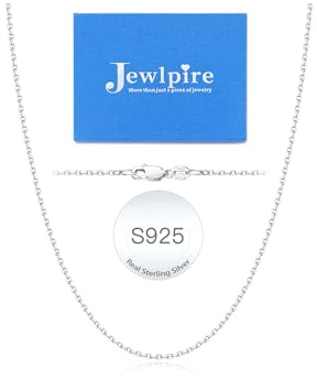 Jewlpire 925 Sterling Silver Chain Necklace for Women, 1.1mm Cable Chain Necklace Silver Chain for Women Comfortable Women's Chain Necklace 14 Inch