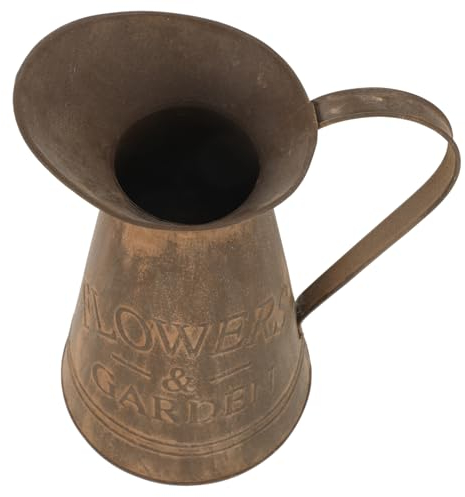 SUPVOX Vintage Metal Flower Bucket Vase for Home Decor Rustic Small Planter for and Flower Arrangements Elegant Decorative Container for Gardens Offices and Events
