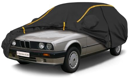 Autoabdeckung Wasserdicht für BMW 3 Series E30 Convertible(1987-1994),Vollgarage Autoplane für Regen Sonne Staub Schutz Schneeschutz,Winter Sommer Auto Abdeckplane Outdoor Atmungsaktiv