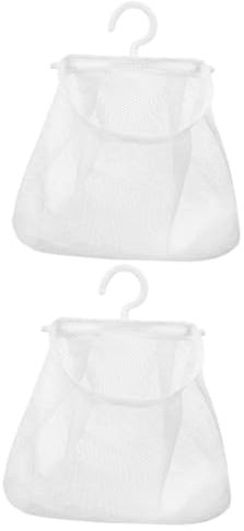 Vaguelly 2 Piezas Bolsa De Almacenamiento Bolsa Colgante De Malla Bolsa De Lavandería De Malla Colgante Bolsa De Lavandería Colgante De Malla De Viaje Trapo Percha Portátil Páginas