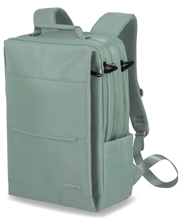 Travelite Handgepäck Rucksack, Laptop Rucksack 15,6 Zoll, WORKFLOW Reiserucksack aus recyceltem Material mit Sicherheitsfach