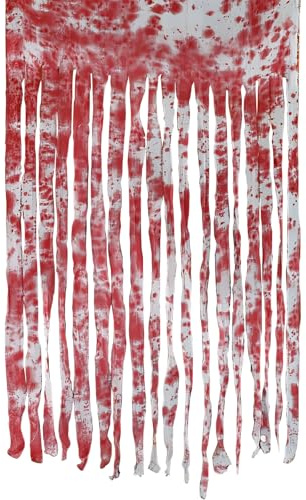 AWAVM Tenda per porta di Halloween con stampe insanguinate, panno spaventoso e sanguinante, decorazione per porta della casa infestata, accessori per decorazioni per feste di Halloween, tende per