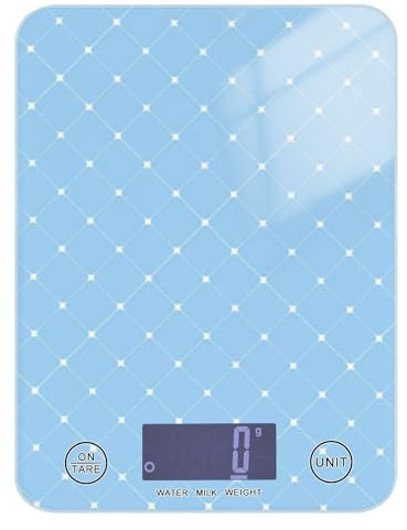 Blu e Bianco Check Cottura Piccole Bilance Alimentari per Cucina 5 kg/5g Bilancia Digitale da Cucina con 4 Unità per (Utente) (Utente) (Utente) báscula para pesar alimentos