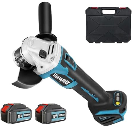 Akku Winkelschleifer Kabellos，Ersatz für Makita Akku 18V, mit 2× 5.5Ah Akkus & Ladegerät, Neues Upgrade Akku Flex Trennschleifer 125mm, 8500U/min,Professionelle für Präzises Trennen und Schleifen