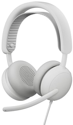 Logitech Zone Wireless 2 ES for Business - Casque sans fil anti-bruit | ANC hybride adaptative, Bluetooth, USB-C et USB-A, certifié Microsoft Teams - Blanc cassé