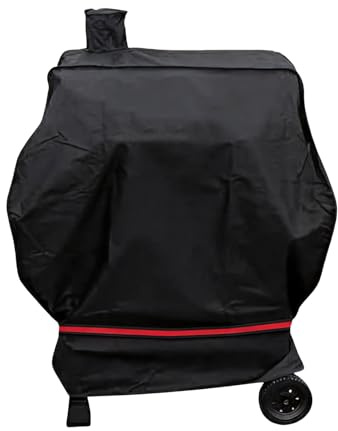 WELL GRILL Smoker Cover Waterproof fit for CosmoGrill Outdoor XL Smoker Charcoal, BBQ Grill Cover with Adjustable Straps, 600D, Anti-UV, Weather Resistant, 89L x 64W x 113H cm