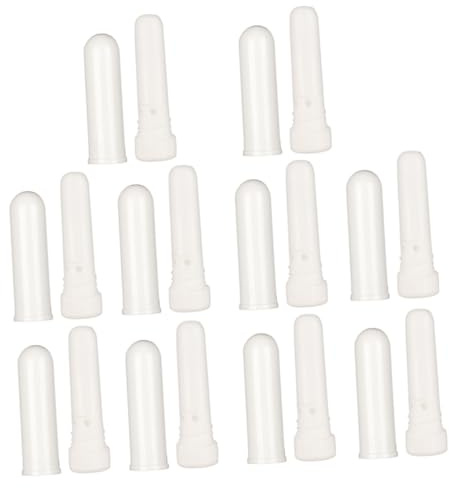 COLLBATH Bianco per Aromaterapia 10 Pezzi, Inalatori Ricaricabili in Plastica Portatili Aroma Stimolante, per Viaggi e Scuola