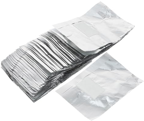 Hemobllo Fogli per Rimozione Smalto Semipermanente Pezzi di Alluminio Argento 200 Pieghevoli Dischetti di Cotone Monouso per Manicure Professionale