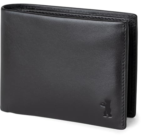 Berliner Bags Herren Geldbörse Peter Premium, Portmonee aus Leder - Schwarz | Portemonnaie Echtleder für Herren, RFID-Schutz, 6 Kartenfächer, 2 Geldfächer, Ausweisfenster, Münzfach inkl. Geschenkbox