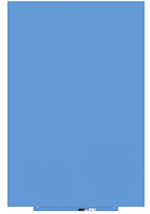 Rocada | Bunte Magnetwand 100 x 150 cm | Wand Tafel Magnetisch, mit Stiftablage und trocken Abwischbar | Magnettafel Rahmenlos | Whiteboard Blau - RAL Farbe 630