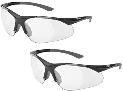 Elvex RX-500C Full Lens Magnifier, Black Frame/Grey Temple Tips (2 Pair) (2.5 Lens)