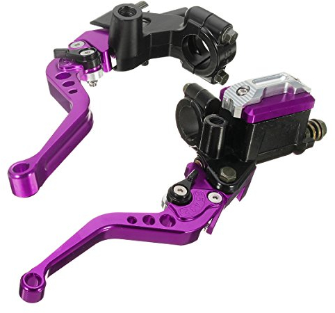 C-FUNN 7/8Inch 22 Mm CNC Universale Moto Freno Frizione Master Leva Serbatoio - Viola