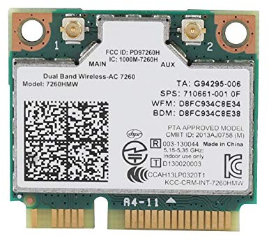 Scheda Wireless Dual Band Universale 2.4G + 5G per 7260Ac 867Mbps Scheda di Rete Wireless Bluetooth 4.0 Supporto 802.11ac / a/b/g/n Supporto per 16F4 16Gc 1763