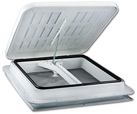 pro-Styling Dachluke Dachfenster Dachhaube 40x40 TF40 mit Kurbel für Wohnwagen, Wohnmobil, Caravan aus Kunststoff in Hellgrau