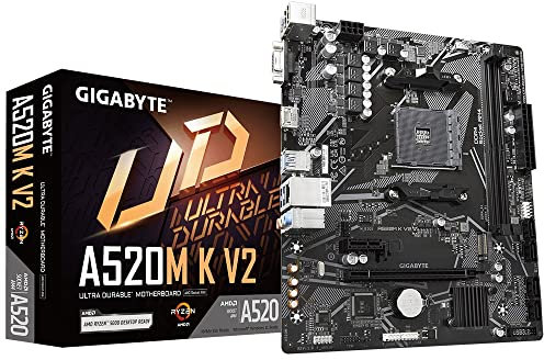 GIGABYTE A520M K V2 Carte mère MicroATX [avec chipset AMD A520] MB6136