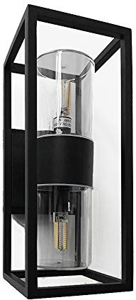 Dapo Außen-Wand-Leuchte SURAT Alu-Druckguss schwarz, Fassung G9 IP44, Balkon-Terrassen-Lampe (Surat - 2 x G9)
