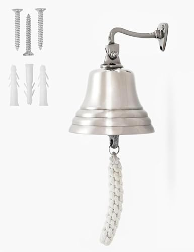 Assorted Collections Barzubehör für Zuhause, Kneipe, Handglocke, Wandglocke, einzigartige Silberne Glocke mit klarem, lautem Klang, ideal für Weihnachten, (5 Zoll)