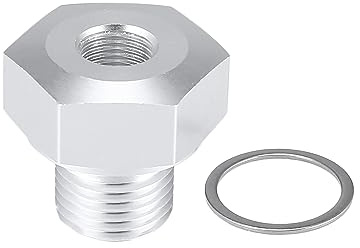 X AUTOHAUX Öldrucksensor Adapter M16x1.5 Auf 1/8 NPT Für GM LS-Serie | Aluminium, Außengewinde: M16 x 1,5, Innengewinde: 1/8 NPT, Größe: 25,5 X 26 Millimeter, Inkl. Dichtung