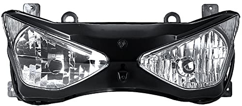 WYNMOTO Motorcycle Front Headlight Headlamp Assembly Compatible for Kawasaki 2003 2004 ZX-6R Ninja 636 03 04 ZX6R Motorbike Headlight Front Head Lamp Clear