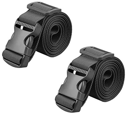 WEIESCIE Juego de 2 correas de amarre ajustables de 2.5 cm x 1m de alto rendimiento, correas de amarre con hebilla para motocicleta, camión, remolque, equipaje