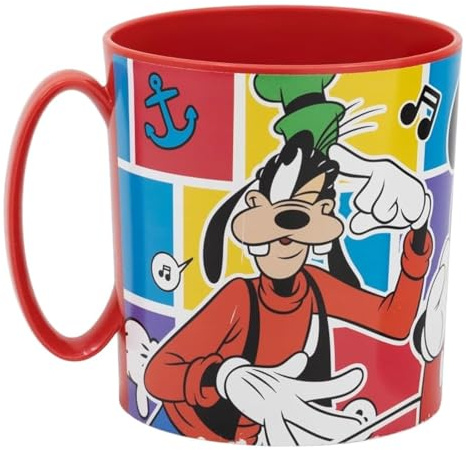 Golddunes Kids 2023 Character Licence Mug 350ML Drinking Re-Usable Plastic Cup Microwave Safe (Mickey Mouse Together)