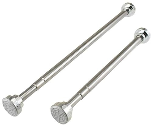 Extendable Shower Curtain Rail 105-170cm,Stainless Steel Shower Curtain Pole Curtain,Tension Rod No Drilling Adjustable Shower Rail Telescopic Shower Pole for Bath,Closet,Wardrobe,Kitchen Silver