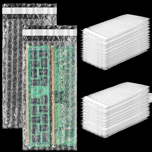 Frienda 300 Stück transparente, selbstdichtende Luftpolsterbeutel, doppelwandig, Kunststoff, stoßfest, schützende Verpackung für kleine Unternehmen, Umzug, Versandverpackung, Lagerung (10,2 x 20,3 cm)