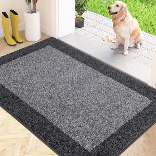 FCSDETAIL Schmutzfangmatte Innen 80 x 120 cm, rutschfeste Fußmatte, waschbar Sauberlaufmatte, absorbierend Fussmatte für Hund, Eingang, Haustür
