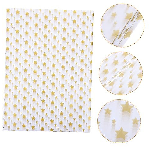 PartyKindom 20feuilles Papier Doré Avec Étoiles Lot Pour Décorations De Fête Anniversaires Et Événements Festifs