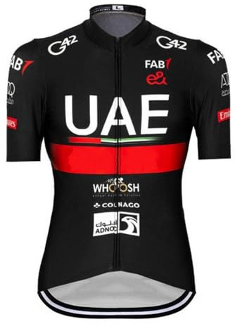 SGCIKER 2024 Herren World Tour Team UAE Black Radtrikot, kurzärmliges atmungsaktives Radtrikot MTB-Fahrrad Bekleidungs Hemd (6XL)