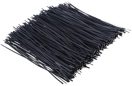 Hemobllo 1000 Bridas Para Cables De 15 Cm Alambre De Hierro Recubierto En Plástico Negro, Reutilizables Para Uso En Casa y Fiestas